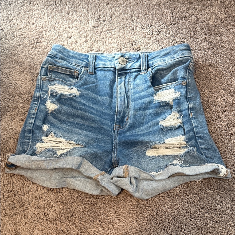 Curvy Hi-Rise Shortie American Eagle Jean Shorts